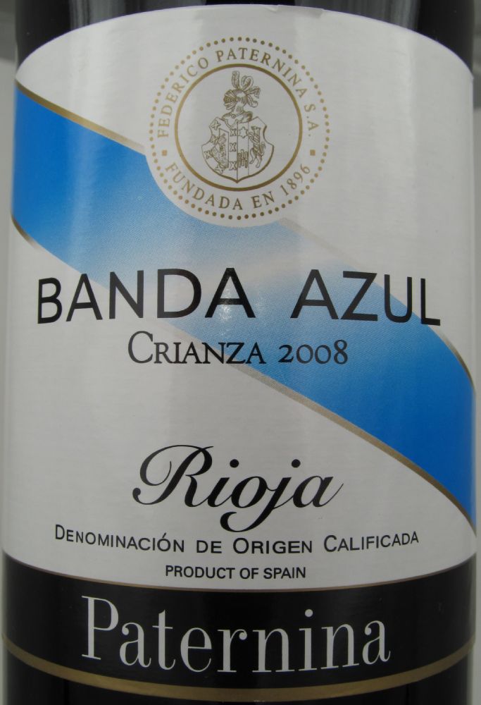 Federico Paternina S.A. BANDA AZUL Crianza DOCa Rioja 2008, Основная, #1000