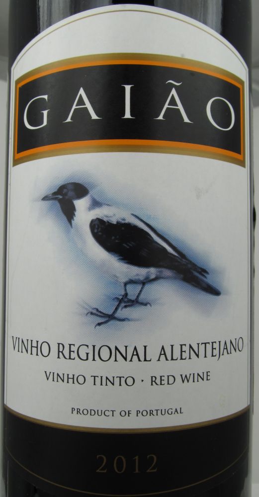 Companhia das Quintas SAQRC S.A. GAIÃO Vinho Regional Alentejano 2012, Лицевая, #1011
