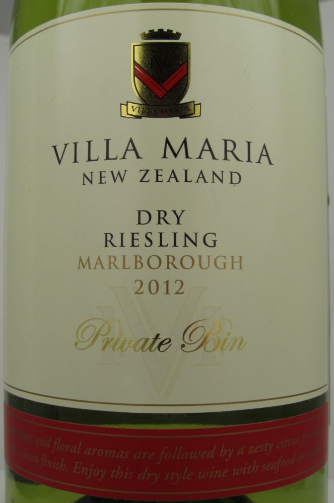 Villa Maria Estate Private Bin Dry Riesling Marlborough 2012, Лицевая, #1052