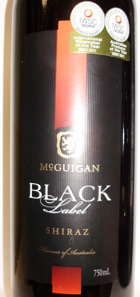 McGuigan Wines Black Label Shiraz 2012, Лицевая, #1107