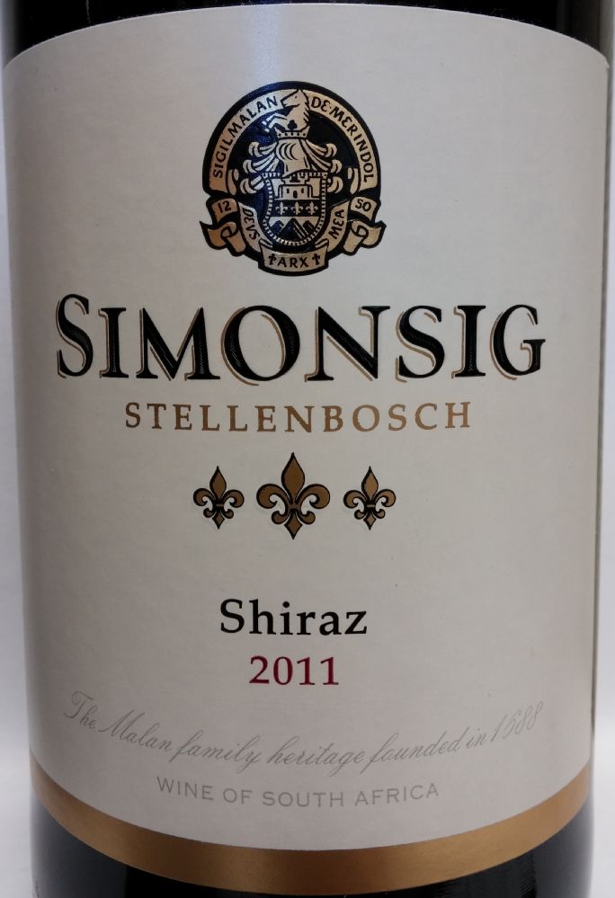 Simonsig Shiraz W.O. Stellenbosch 2011, Основная, #1156