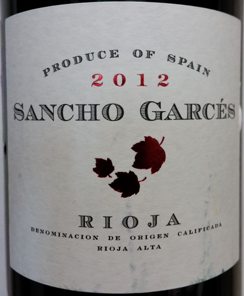 Bodegas Patrocinio S.C.L. Sancho Garcés DOCa Rioja 2012, Основная, #1183