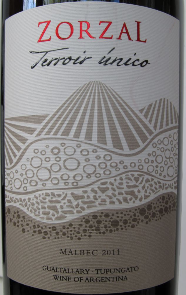 Zorzal Wines Terroir único Malbec I.G. Tupungato 2011, Лицевая, #1275
