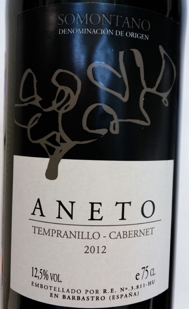 Bodega Pirineos S.A. ANETO Tempranillo Cabernet Sauvignon DO Somontano 2012, Лицевая, #1281