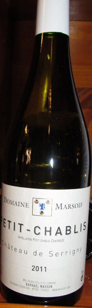 SCEA de Marsoif Château de Serrigny Petit Chablis AOC/AOP 2011, Лицевая, #1327