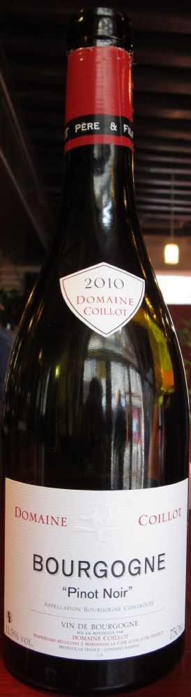 Domaine Coillot Bernard Père et Fils Pinot Noir Bourgogne AOC/AOP 2010, Лицевая, #1333