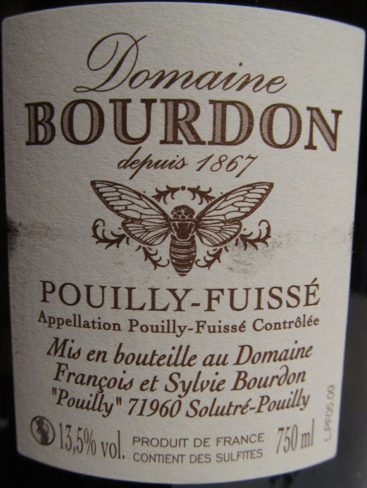 Domaine François et Sylvie Bourdon Pouilly-Fuissé AOC/AOP 2009, Обратная, #1346