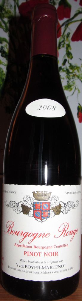 Domaine Yves Boyer Martenot Pinot Noir Bourgogne AOC/AOP 2008, Лицевая, #1349