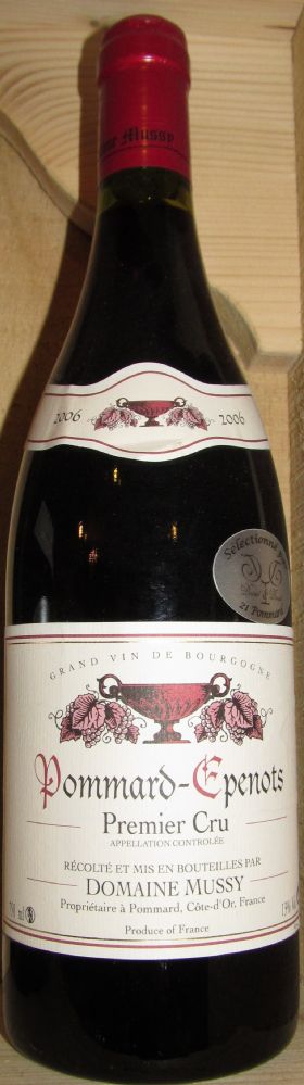 Domaine Mussy Epenots Pommard premier cru AOC/AOP 2006, Лицевая, #1358