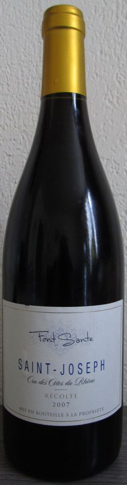 Les Vins Pierre Rougon Font Sante Saint-Joseph AOC/AOP 2007, Лицевая, #1372