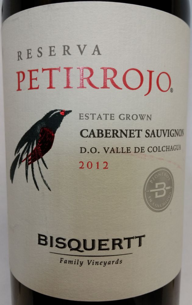 Viña Bisquertt Ltda Reserva PETIRROJO Cabernet Sauvignon D.O. Colchagua Valley 2012, Лицевая, #1394