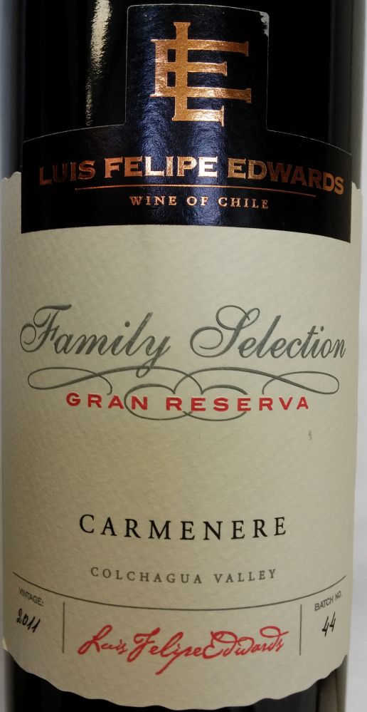 Viña Luis Felipe Edwards Family Selection Gran Reserva Carménère D.O. Colchagua Valley 2011, Основная, #1420