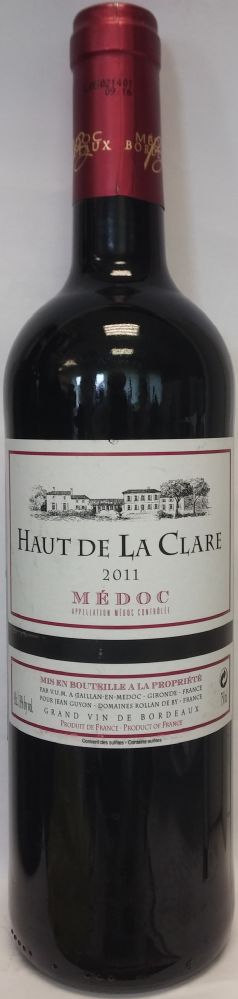 Les Vignerons Uni-Medoc Haut de La Clare Médoc AOC/AOP 2011, Лицевая, #1517