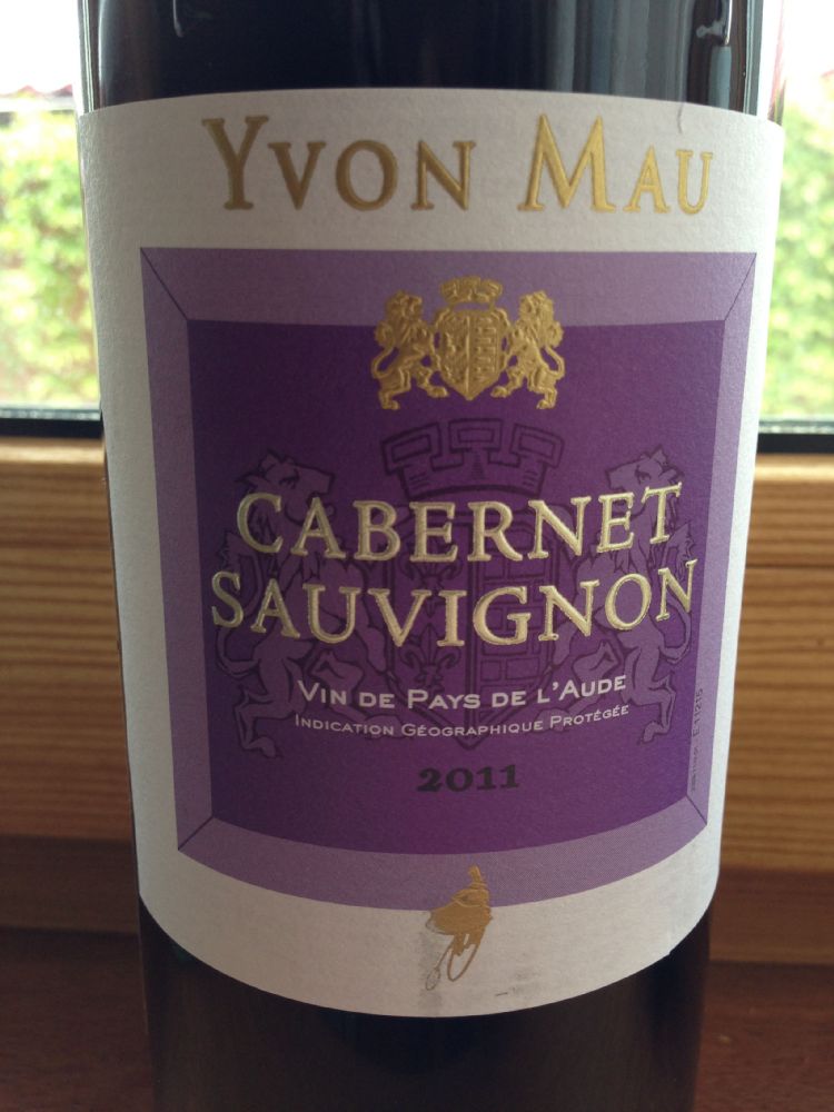 YVON MAU S.A. Cabernet Sauvignon Aude IGP 2011, Лицевая, #1581