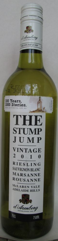 d'Arenberg Pty Ltd THE STUMP JUMP Riesling Marsanne Roussanne Sauvignon Blanc McLaren Vale 2010, Основная, #159