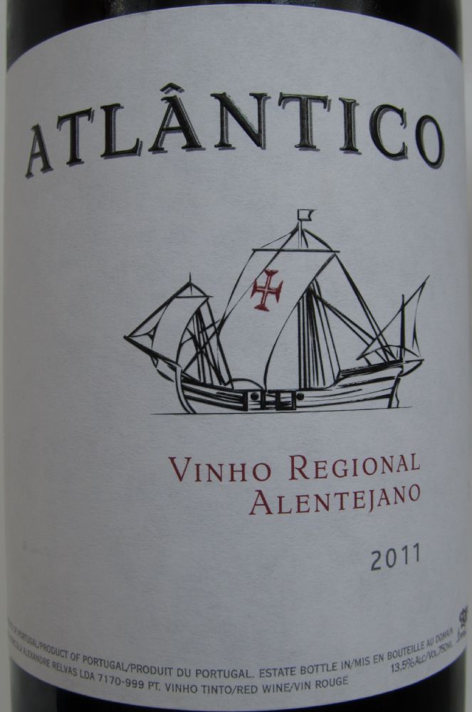 Casa Agrícola Alexandre Relvas Lda ATLÂNTICO Vinho Regional Alentejano 2011, Лицевая, #1663