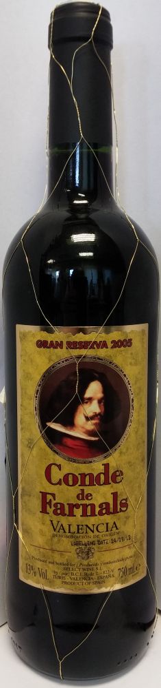 La Baronía de Turís Coop. V. Conde de Farnals Gran Reserva DO Valencia 2005, Лицевая, #1669