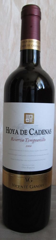 Vicente Gandía Plá S.A. Hoya de Cadenas Reserve Tempranillo DO Utiel-Requena 2008, Основная, #17