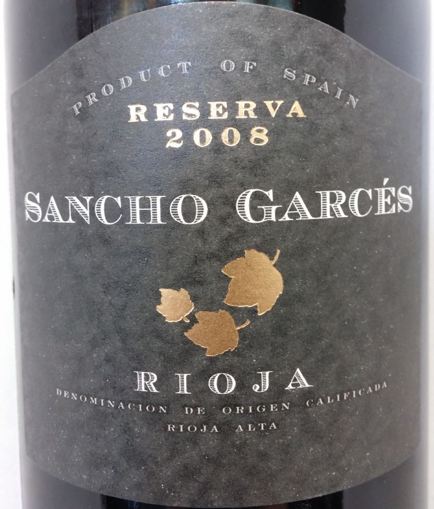 Bodegas Patrocinio S.C.L. Sancho Garcés Reserva DOCa Rioja 2008, Лицевая, #1702