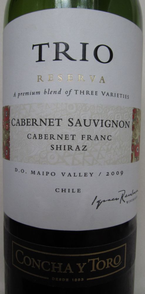 Viña Concha y Toro S.A. Trio Reserva Cabernet Sauvignon Cabernet Franc Shiraz 2009, Лицевая, #171