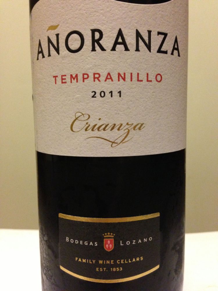 Juan Ramon Lozano S.A. AÑORANZA Crianza Tempranillo DO La Mancha 2011, Основная, #1727