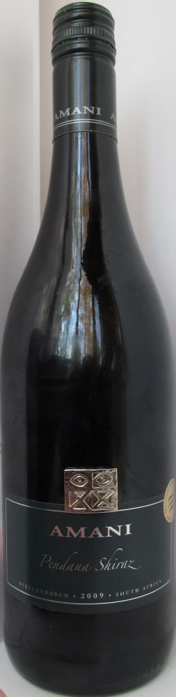 Amani Vineyards (Pty) Ltd Pendana Shiraz W.O. Stellenbosch 2009, Лицевая, #1788