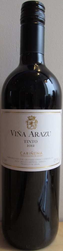 Grandes Vinos y Viñedos S.A. Viña Arazu DO Cariñena 2012, Лицевая, #1833