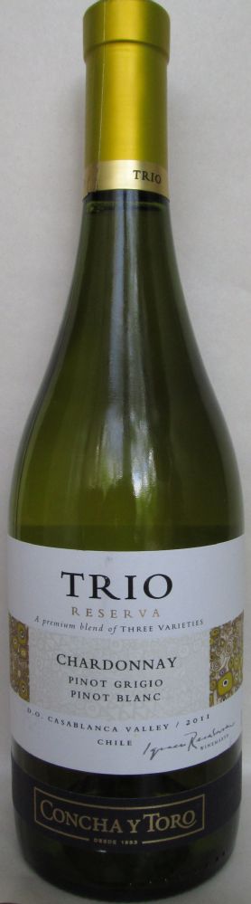 Viña Concha y Toro S.A. Trio Reserva Chardonnay Pinot Blanc Pinot Grigio 2011, Основная, #192