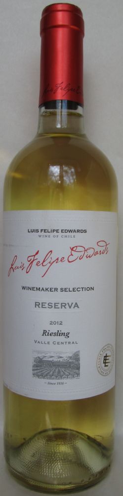 Viña Luis Felipe Edwards Winemaker Selection Reserva Riesling 2012, Основная, #194
