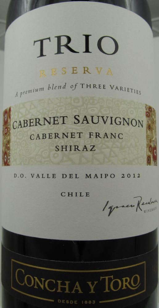 Viña Concha y Toro S.A. Trio Reserva Cabernet Sauvignon Cabernet Franc Shiraz 2012, Основная, #2025