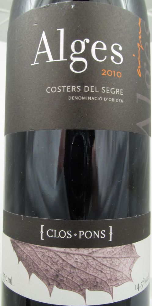 Celler Clos Pons Alges DO Costers del Segre 2010, Основная, #2049