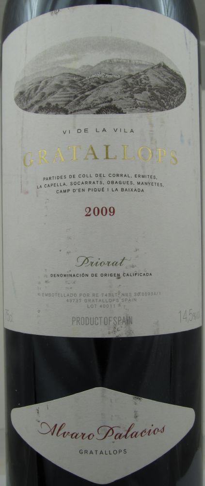 Álvaro Palacios S.L. vi de la vila GRATALLOPS DOCa Priorat 2009, Основная, #2052