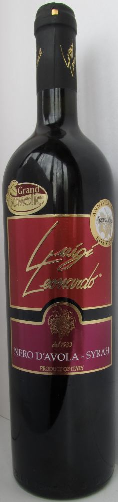 Cantine Sgarzi Luigi s.r.l. Luigi Leonardo Nero d'Avola Syrah Terre Siciliane IGT 2013, Лицевая, #2105