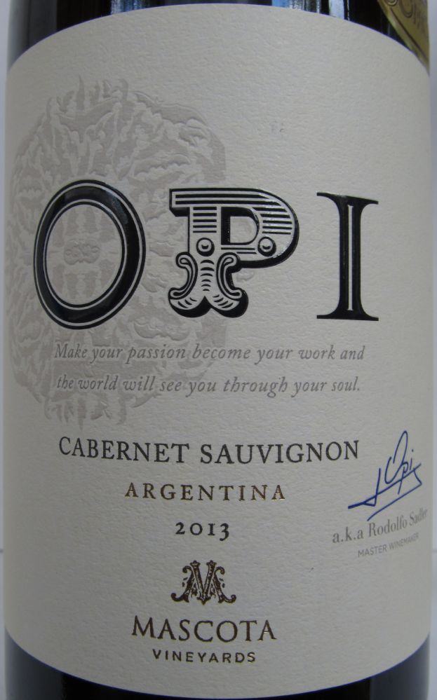 Mascota Vineyards OPI Cabernet Sauvignon 2013, Основная, #2234