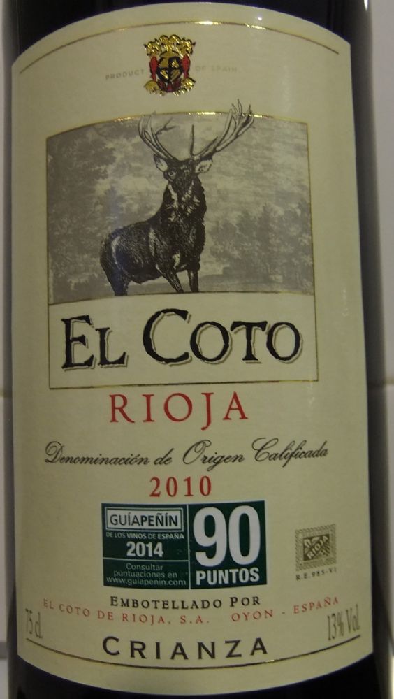 El Coto de Rioja S.A. El Coto Crianza DOCa Rioja 2010, Основная, #2241