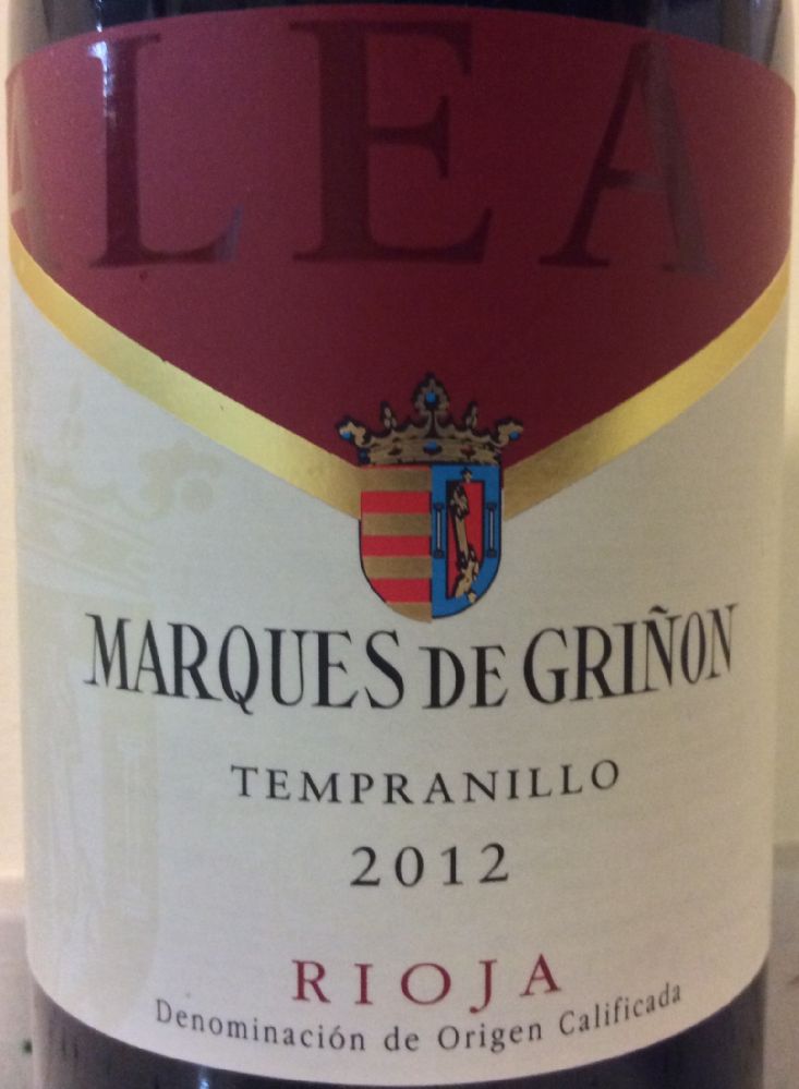 Bodegas de Crianza Marques de Griñon S.A. ALEA Tempranillo DOCa Rioja 2012, Основная, #2353