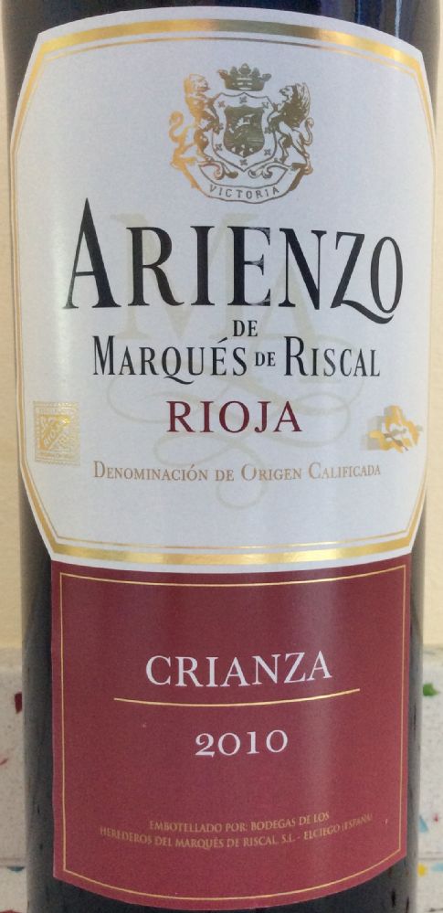 Bodegas de los Herederos del Marqués de Riscal S.L. Arienzo Crianza DOCa Rioja 2010, Основная, #2383