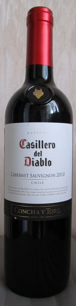 Viña Concha y Toro S.A. Casillero del Diablo Reserva Cabernet Sauvignon 2010, Лицевая, #24