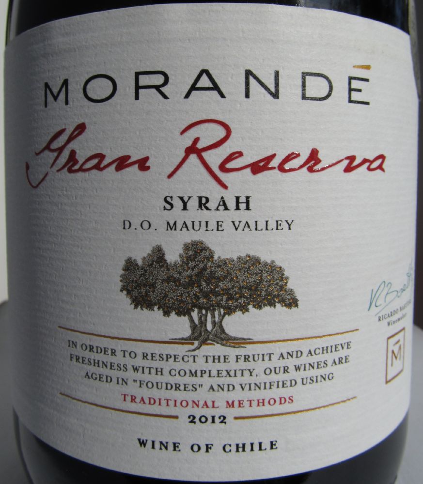 Viña Morandé S.A. Gran Reserva Syrah D.O. Maule Valley 2012, Основная, #2430