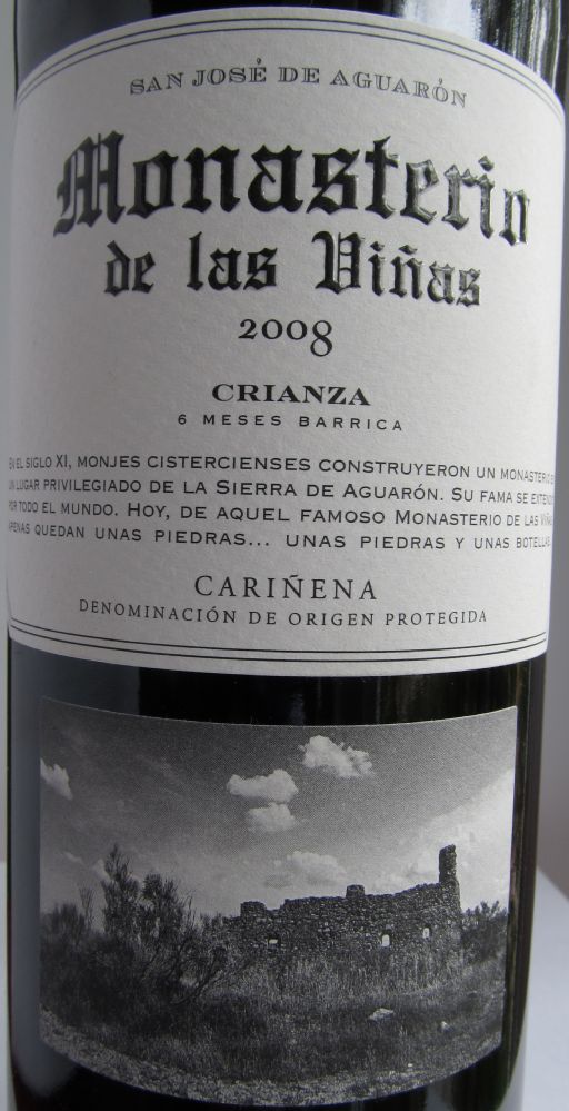 Grandes Vinos y Viñedos S.A. Monasterio de las Vinas Crianza DO Cariñena 2008, Основная, #2458