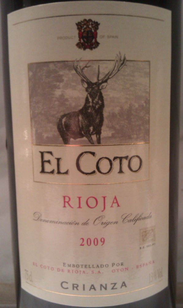 El Coto de Rioja S.A. El Coto Crianza DOCa Rioja 2009, Основная, #2538