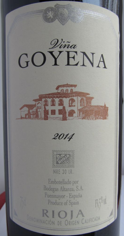 Bodegas Altanza S.A. Viña Goyena DOCa Rioja 2014, Основная, #2551