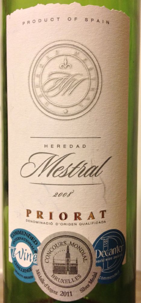 De Muller S.A. Heredad Mestral DOCa Priorat 2008, Основная, #2639