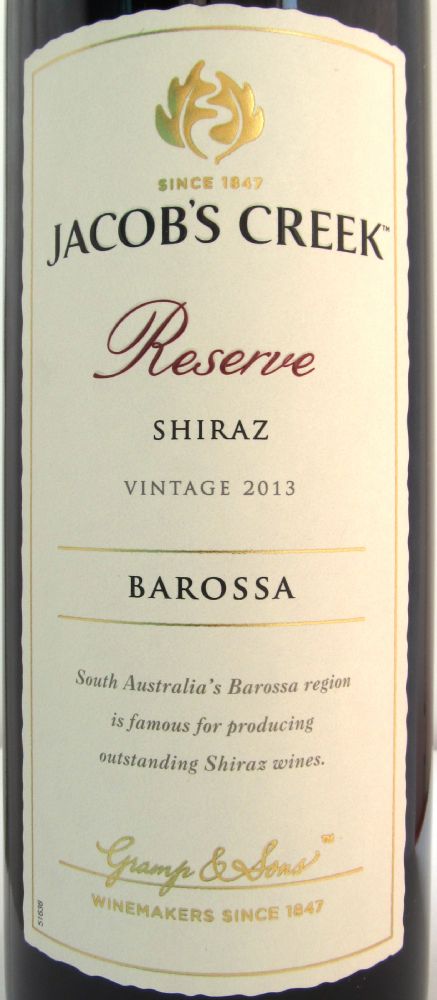 Jacob's Creek Wines Reserve Shiraz 2013, Основная, #2675