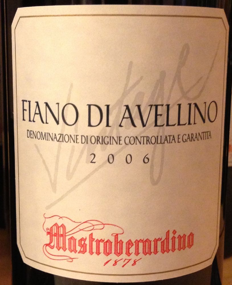 Mastroberardino s.p.a. Fiano di Avellino DOCG 2006, Основная, #277