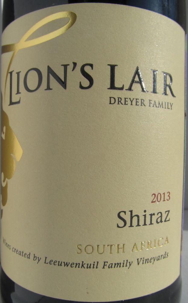 Leeuwenkuil Family Vineyards (Pty) Ltd Lion's Lair Shiraz 2013, Основная, #2847