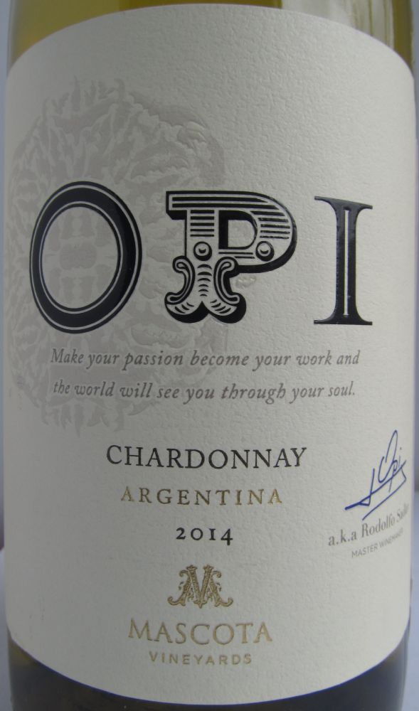 Mascota Vineyards OPI Chardonnay 2014, Основная, #2865