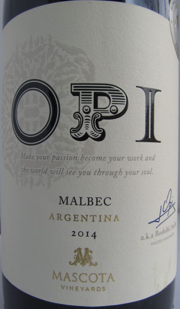 Mascota Vineyards OPI Malbec 2014, Основная, #2870