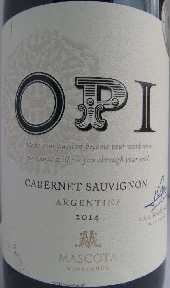 Mascota Vineyards OPI Cabernet Sauvignon 2014, Основная, #2875