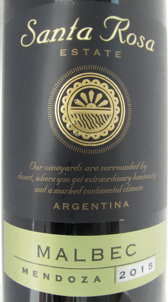 Familia Zuccardi (La Agricola S.A.)  Santa Rosa Estate Malbec 2015, Основная, #2896